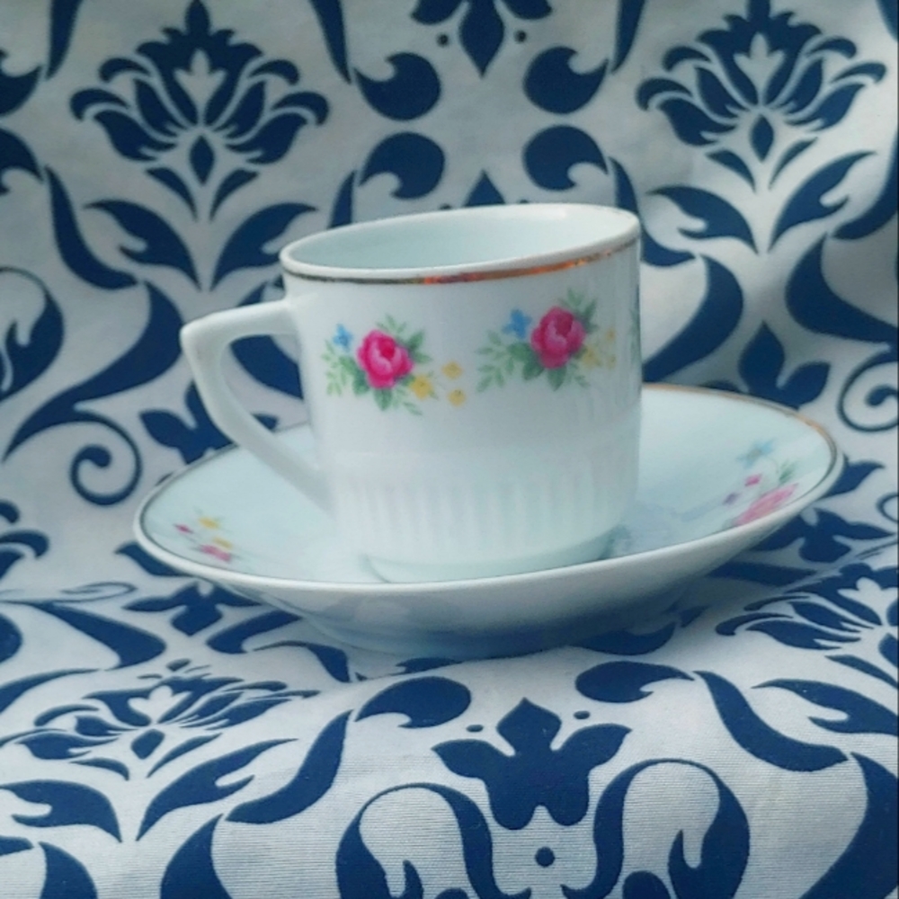 China flower cup & matching saucer